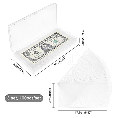 Plastic Paper Money Holder with Storage Case AJEW-WH0140-45-1