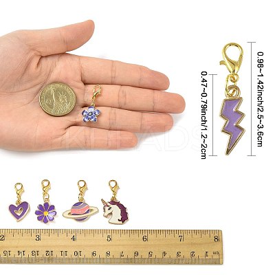 20Pcs 20 Styles Alloy Enamel Pendant Decorations HJEW-FS00047-1