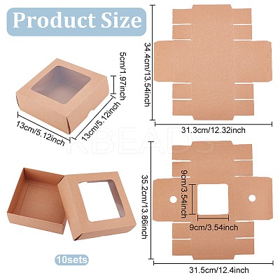 Folding Kraft Paper Cardboard Jewelry Gift Boxes LS-CON-WH0092-25C-1