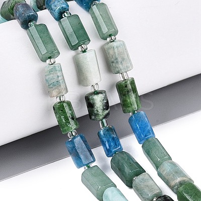 Natural Ruby in Zoisite & Flower Amazonite & Green Aventurine & Apatite Beads Strands G-Q614-01A-03-1