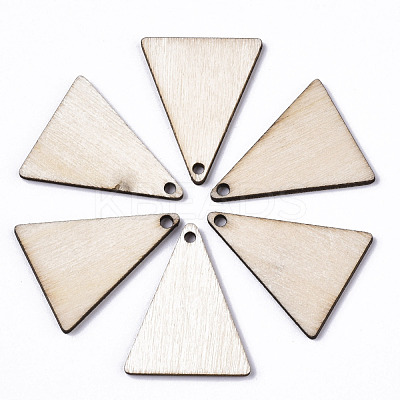 Unfinished Natural Poplar Wood Pendants WOOD-S045-113-1