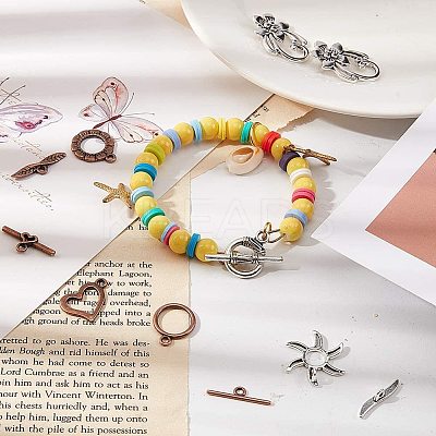 Tibetan Style Alloy Toggle Clasps TIBE-PH0004-03-1