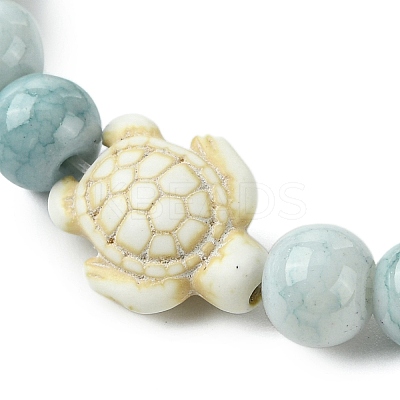 Synthetic Turquoise Beaded Stretch Bracelets for Women BJEW-TA00574-02-1