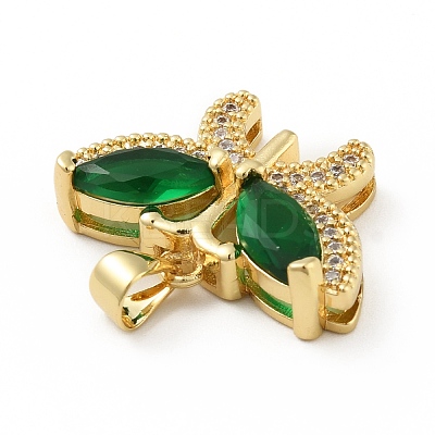 Brass Micro Pave Cubic Zirconia Pendants KK-B059-34G-C-1
