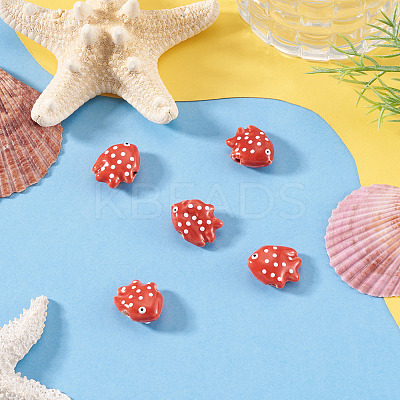 5Pcs Handmade Porcelain Beads PORC-TADJ0001-05E-1