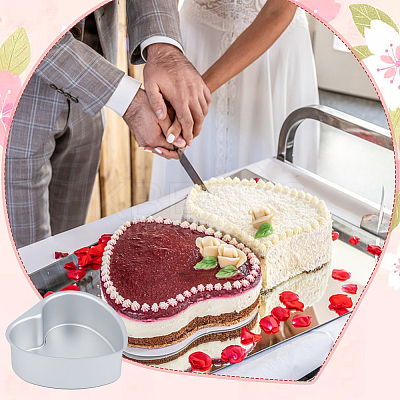 3 Bags 3 Styles Heart Aluminium Alloy Cake Mold Rings AJEW-DC0002-06-1