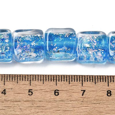 Handmade Dichroic Foil Glass Beads Strands DICH-U001-07G-1