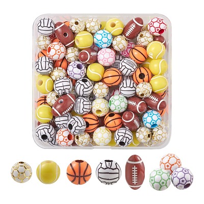 114Pcs 6 Style Acrylic Beads DIY-FS0002-36-1