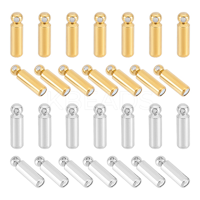 40Pcs 2 Color 202 Stainless Steel Stick Pin End Cap STAS-UN0049-48-1