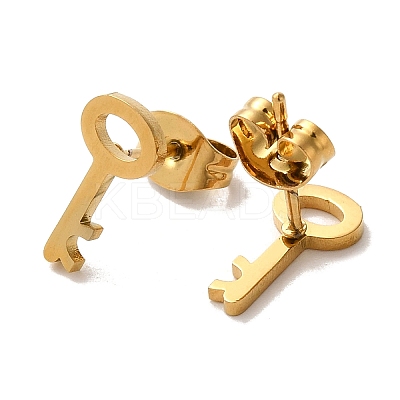 PVD Vacuum Plating 304 Stainless Steel Stud Earrings EJEW-Z040-35G-1