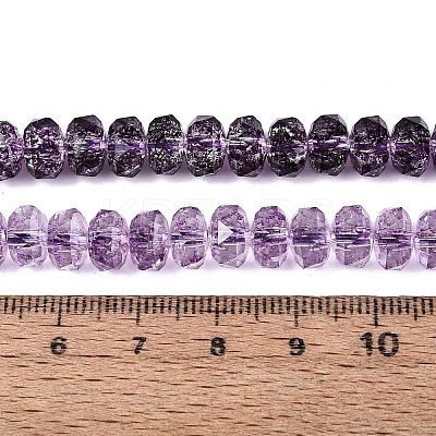 Crackle Transparent Glass Beads Strands GLAA-N068-03A-10-1