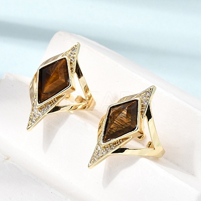 Brass Micro Pave Cubic Zirconia Cuff Rings for Women GG-CBA7610-11G-01-1