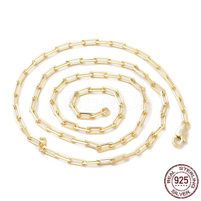 925 Sterling Silver Paperclip Chain Necklace NJEW-I124-006-1