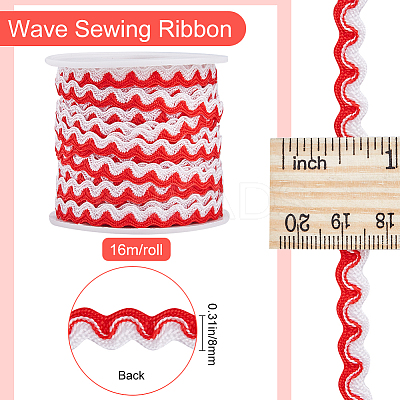 15.3~16M Polypropylene Fiber Wavy Fringe Trim Ribbon OCOR-GF0002-96A-1