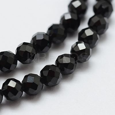 Natural Black Spinel Beads Strands X-G-E366-07-4mm-1
