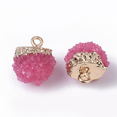 Druzy Resin Pendants X-RESI-S383-013-1
