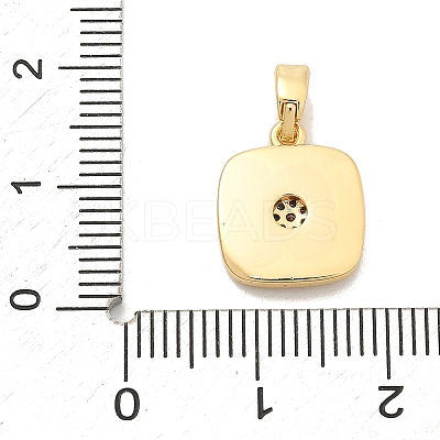 Brass Micro Pave Cubic Zirconia Pendents KK-M303-01G-08-1