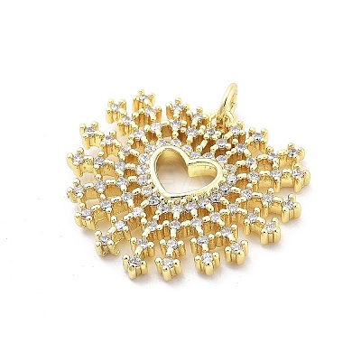 Brass Micro Pave Cubic Zirconia Pendants KK-Q006-35G-03-1