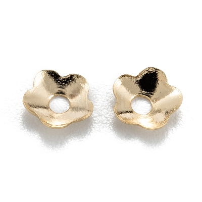 5-Petal Brass Bead Cap KK-D063-13G-1