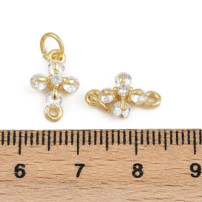 Brass Pave Clear Cubic Zirconia Cross Links KK-A269-57G-1