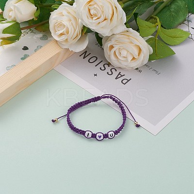 Adjustable Waxed Polyester Cord Braided Bead Bracelets BJEW-JB05846-05-1