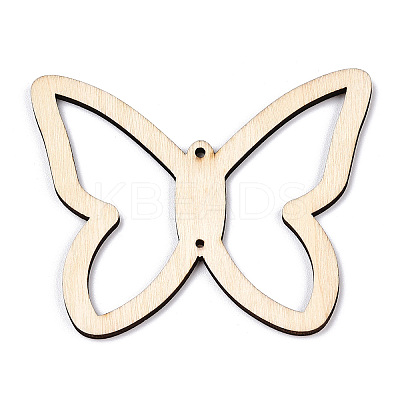 Unfinished Natural Poplar Wood Connector Charms WOOD-TAC0012-15-1