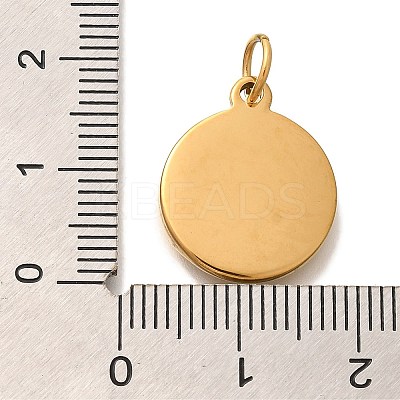 PVD Vacuum Plating 304 Stainless Steel Enamel Pendants STAS-U035-38G-1