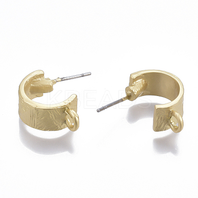 Smooth Surface Alloy Stud Earring Findings X-PALLOY-T064-19MG-1