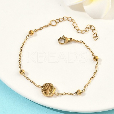 Marine Life Theme 304 Stainless Steel Link Bracelets BJEW-F534-02G-1