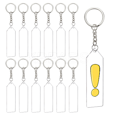 DIY Rectangle with Angle Acrylic Pendant Keychain Making Kits DIY-BC0001-62P-1