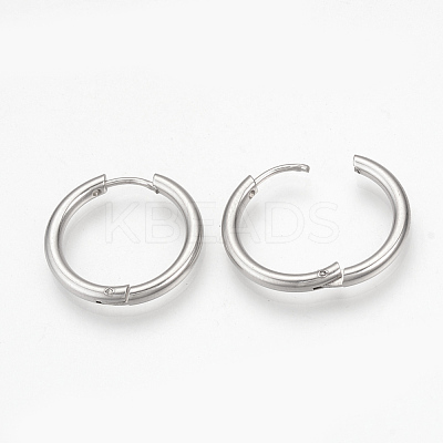 Tarnish Resistant 201 Stainless Steel Huggie Hoop Earrings MAK-R021-17mm-1