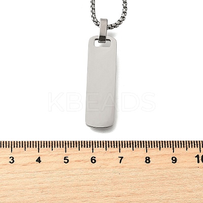 304 Stainless Steel Blank Pendant Necklaces NJEW-P329-04E-P-1
