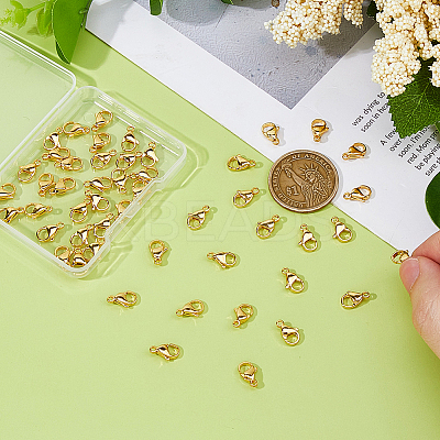 50Pcs PVD Vacuum Plating 304 Stainless Steel Lobster Claw Clasps STAS-DC0017-15-1