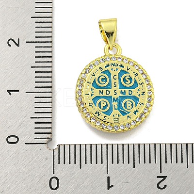Rack Plating Brass Micro Pave Cubic Zirconia Pendants KK-B091-22G-06-1