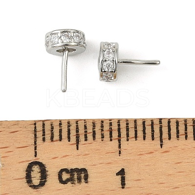 Brass Micro Pave Clear Cubic Zirconia Peg Bails KK-C107-12P-1