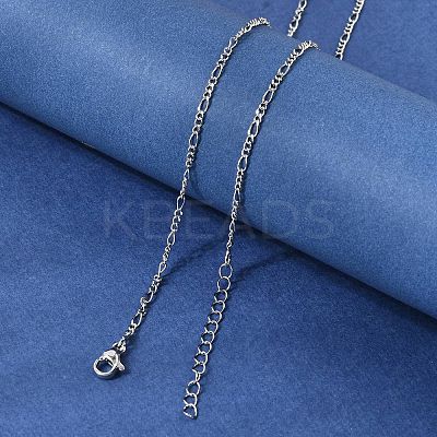 Brass Figaro Chain Necklaces for Women NJEW-B157-02P-1