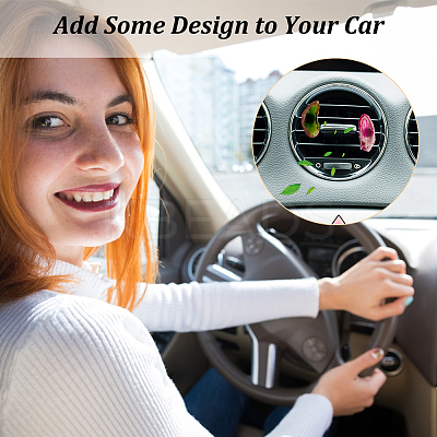 6Pcs 6 Styles Natural Agate Car Air Vent Clips HJEW-OC00061-1