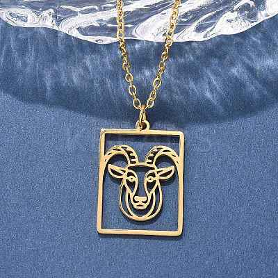 304 Stainless Steel Necklace LS-NJEW-D330-01G-10-1