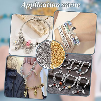 200Pcs 2 Colors Tibetan Style Alloy Beads FIND-AR0004-83-1