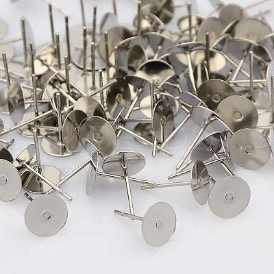 Tarnish Resistant 304 Stainless Steel Stud Earring Findings STAS-N019-17-8mm-1