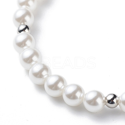 Plastic Pearl Daisy Pendant Dangle Earrings & Stretch Bracelet & Pendant Necklace SJEW-JS01256-1