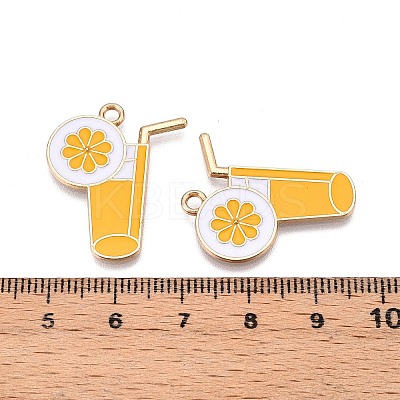 Rack Plating Alloy Enamel Pendants ENAM-N056-419-1