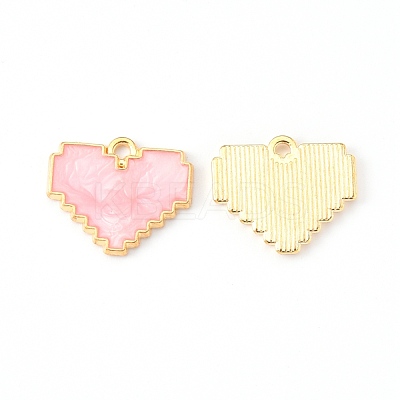 Light Gold Plated Alloy Enamel Pendants ENAM-R136-48C-1
