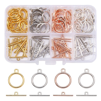 60Sets 4 Colors Alloy Toggle Clasps FIND-YW0001-37-1