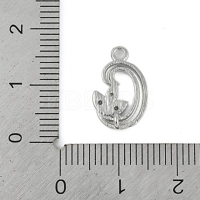 Brass Crystal Rhinestone Letter Links Connector Charms KK-S395-06P-G-1