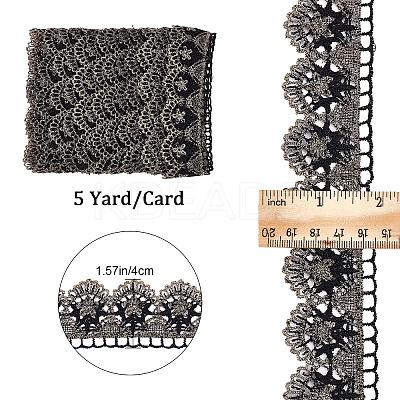 5 Yards Filigree Polyester Lace Trim OCOR-GF0002-13B-1