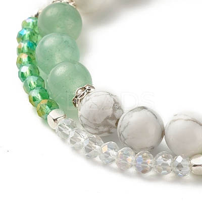Moon and Star Charm Multi-strand Bracelet BJEW-TA00033-02-1