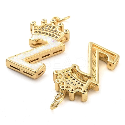 Brass Micro Pave Clear Cubic Zirconia Pendants KK-G498-01Z-02-1