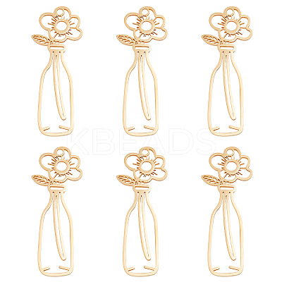 6Pcs 201 Stainless Steel Pendants STAS-UN0034-31-1