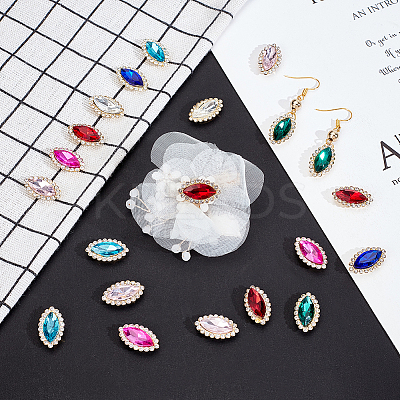 AHADEMAKER 80Pcs 8 Colors Sew on Rhinestone RGLA-GA0001-06-1